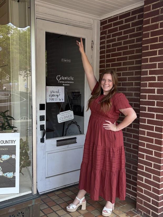 Emily, owner of Celestielle, at the storefront on opening day